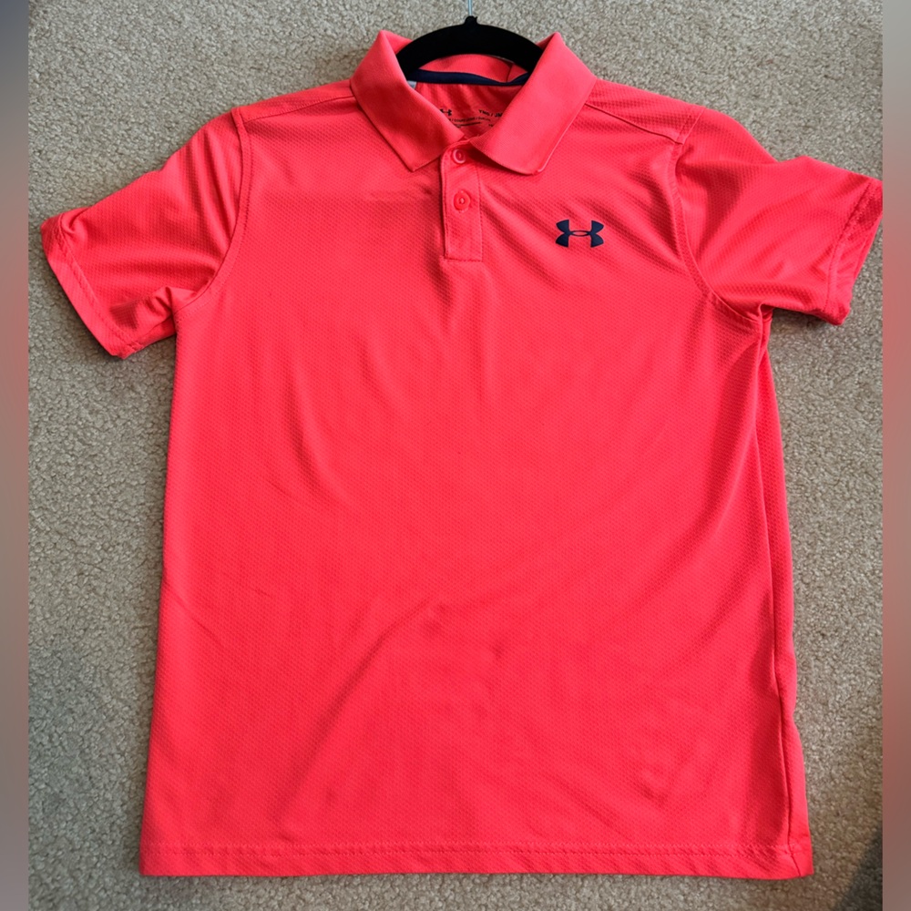 Under Armour orange boys polo shirt size Youth Medium